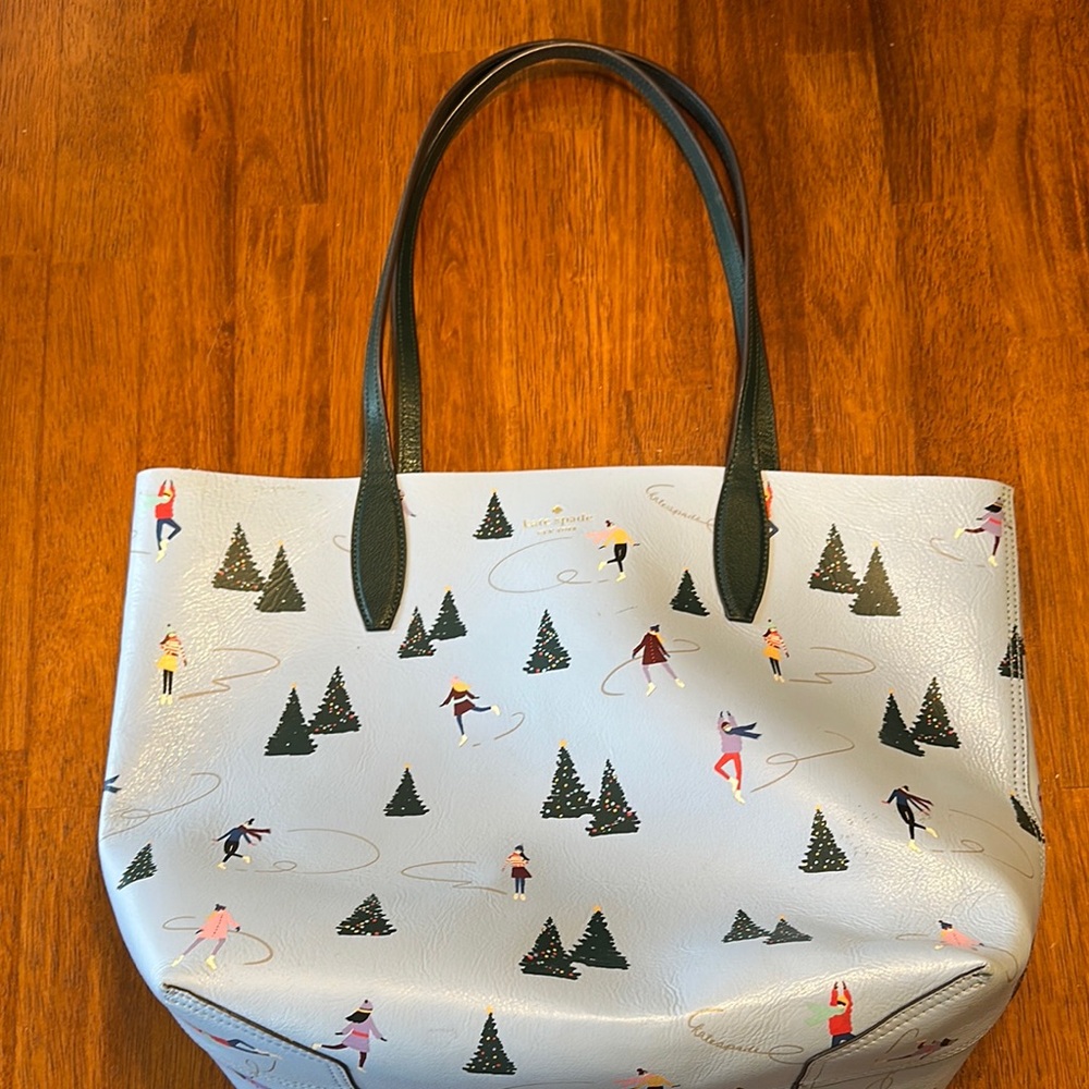Kate Spade Blue Tote Bag with Skating Print